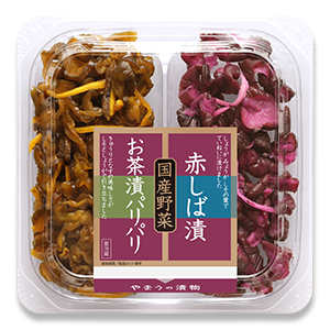 国産二色 お茶漬パリパリ・赤しば漬 80g
